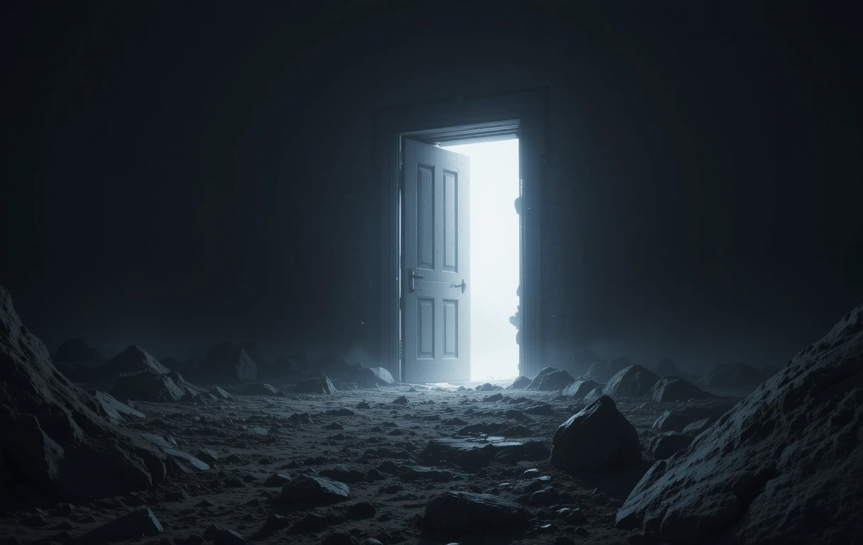 Black and White Surreal Doorway Fantasy Wall Print