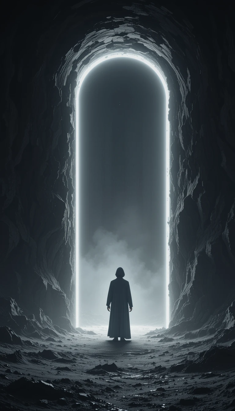 Black and White Surreal Doorway Fantasy Wall Print