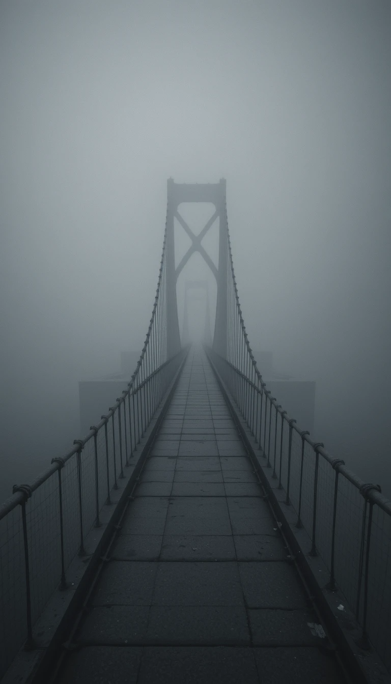 Foggy elevated highways/bridges with buildings