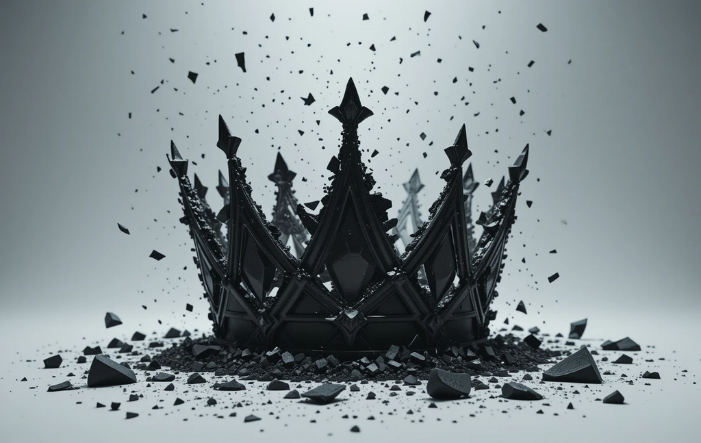 Shattered Crown Black and White Art Print