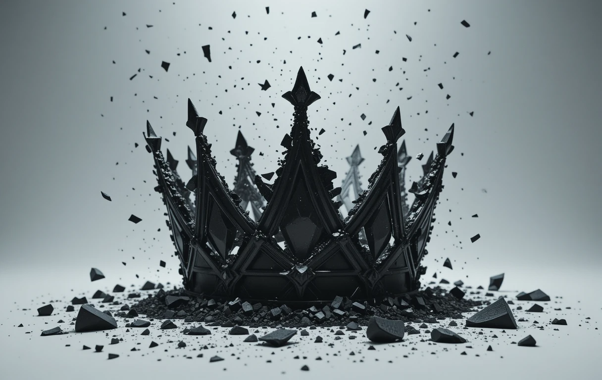 Shattered Crown Black and White Art Print