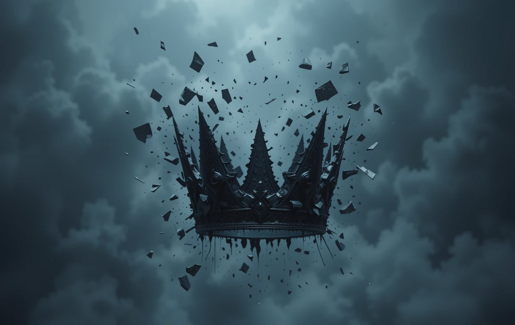 Shattered Crown Black and White Art Print