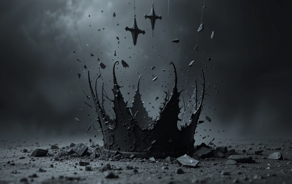 Shattered Crown Black and White Art Print