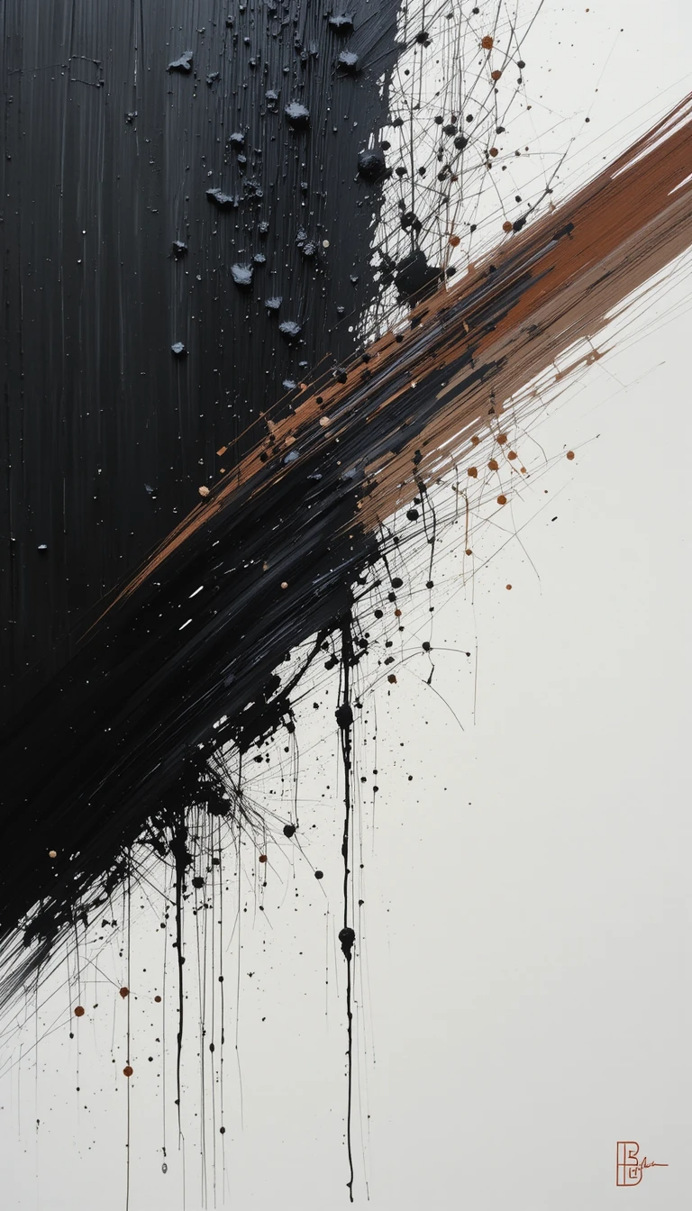 Abstract exploding dark structure with colors (mostly dark)