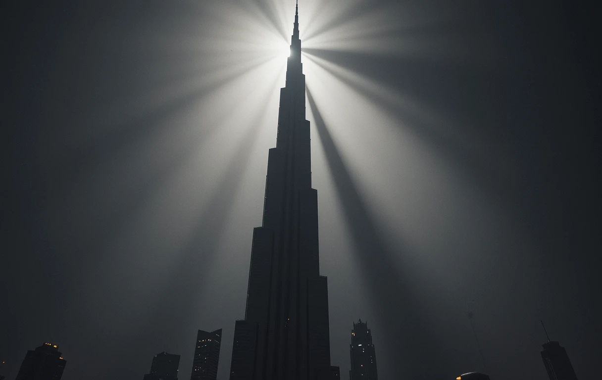 Burj Khalifa-like tower from below
