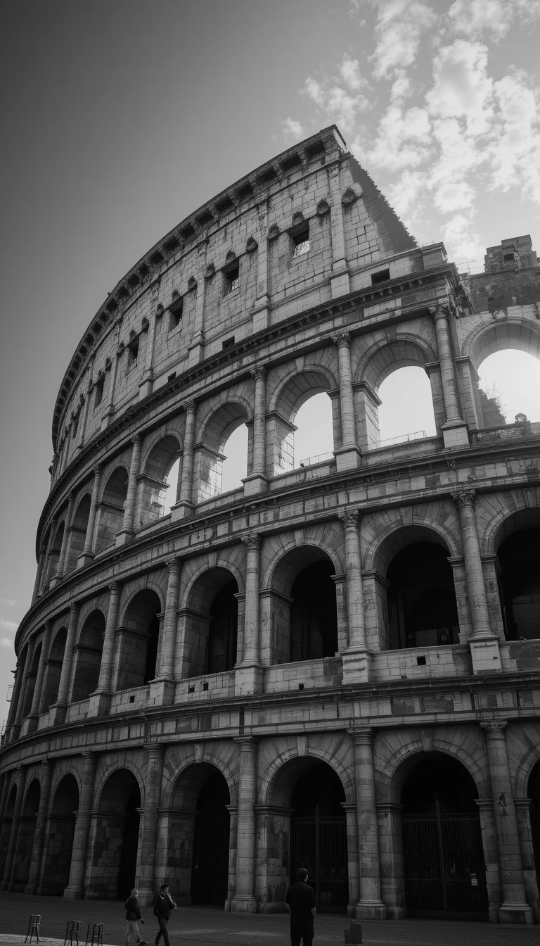 Colosseum with Sun Rays