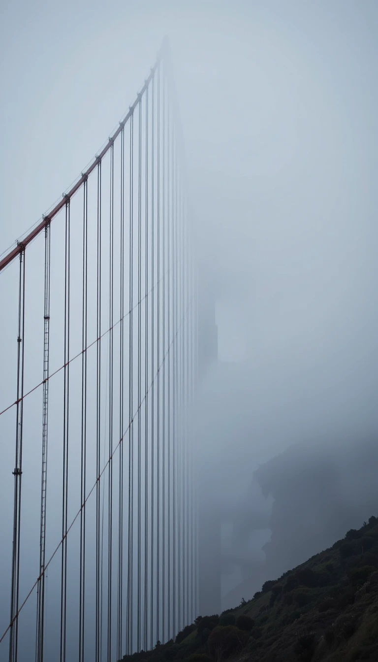 Akashi Kaikyo Bridge in Clouds