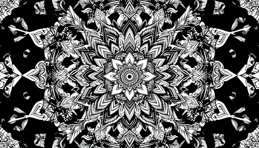 Black and White Mandala Wall Art Print