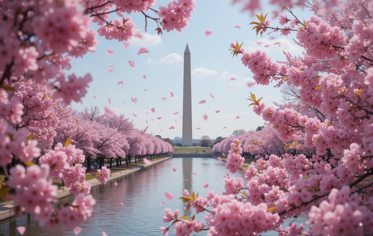 Washington Monument Cherry Blossoms My Store