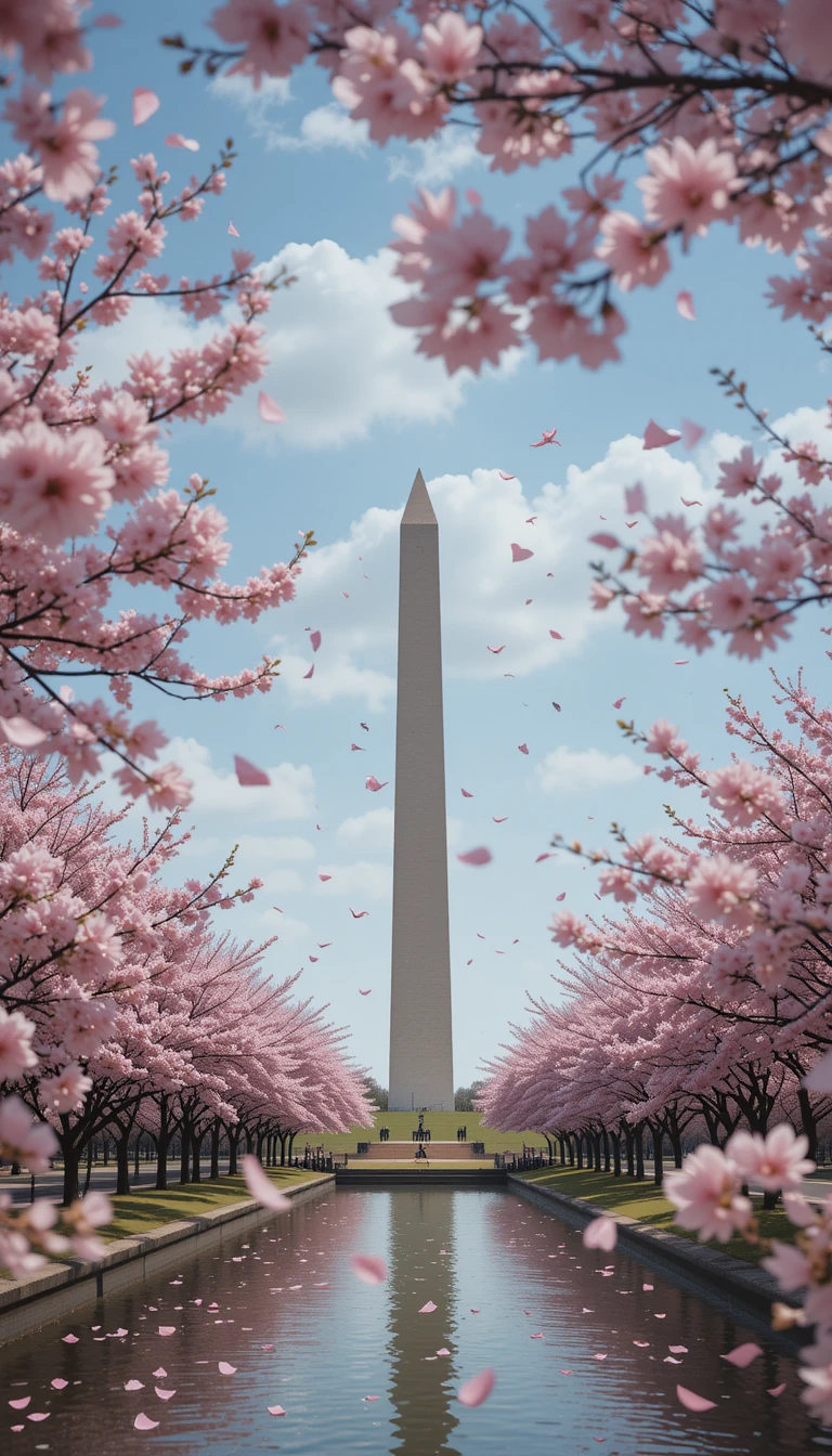Washington Monument Cherry Blossoms My Store