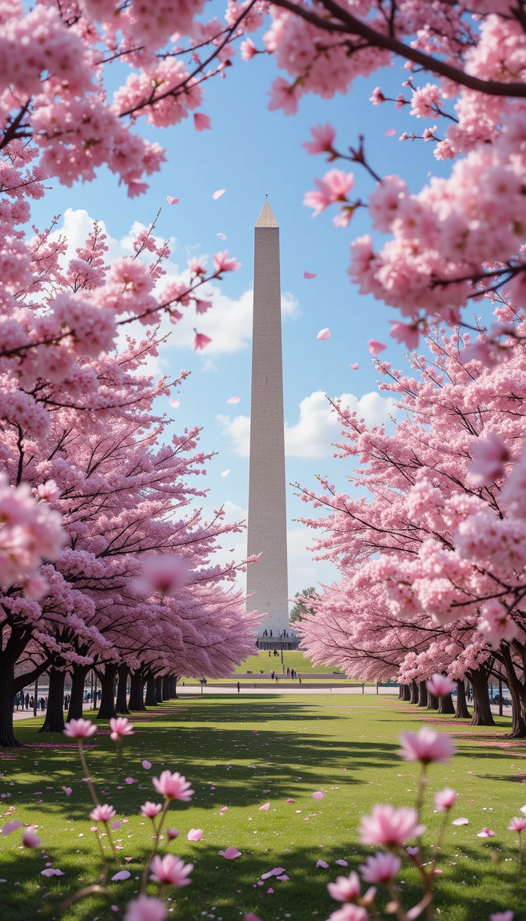 Washington Monument Cherry Blossoms My Store