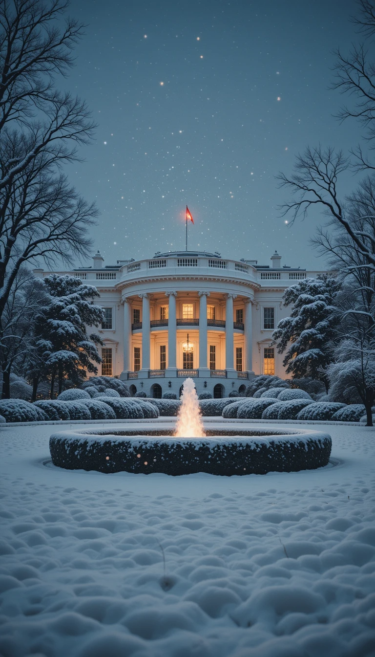 Snowy White House Winter Scene My Store