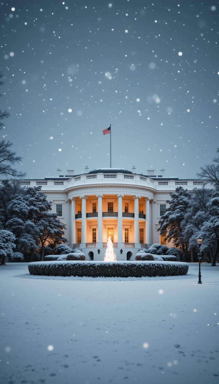 Snowy White House Winter Scene My Store
