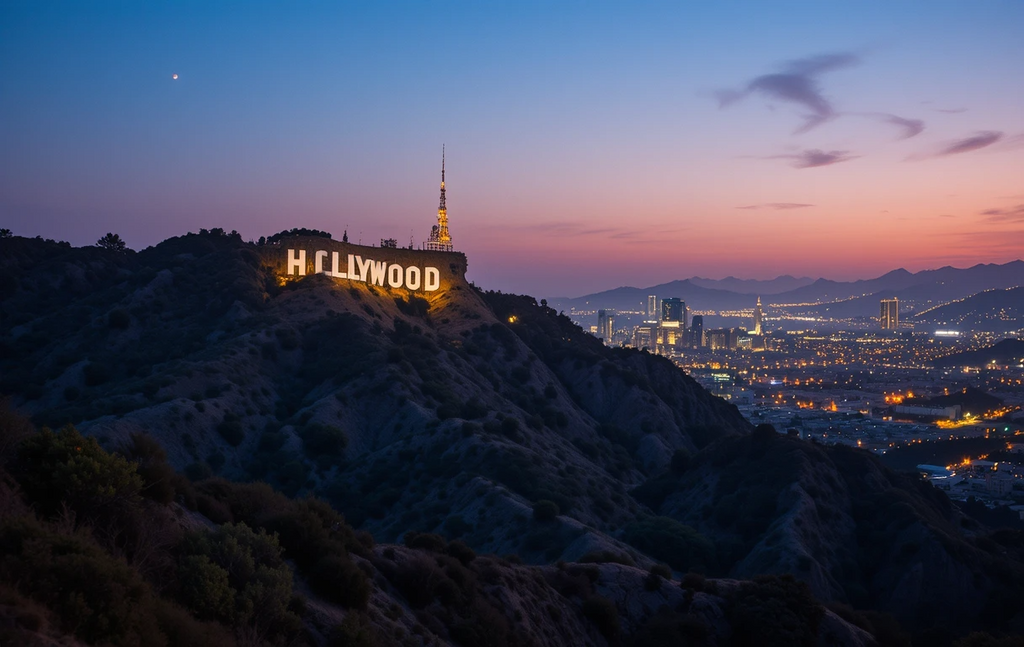 Hollywood Sign Sunset Panorama My Store