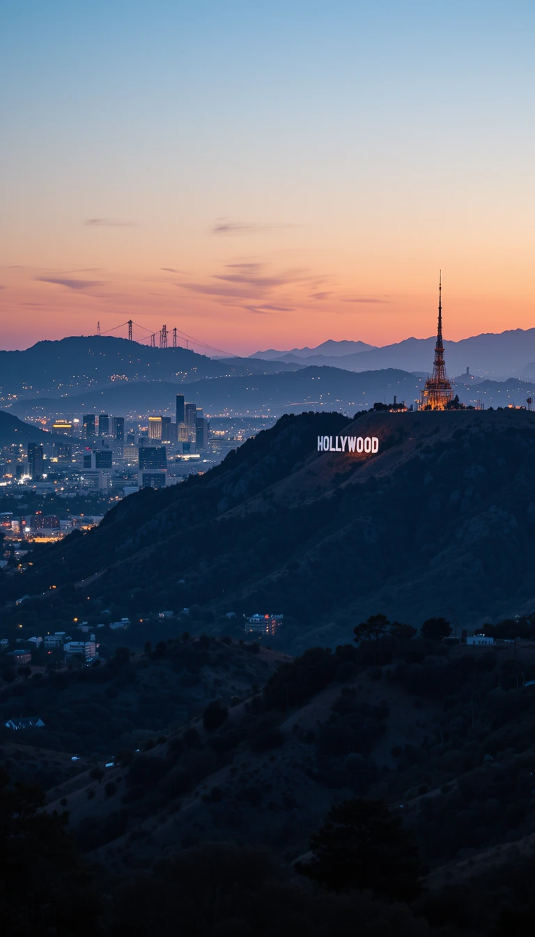 Hollywood Sign Sunset Panorama My Store
