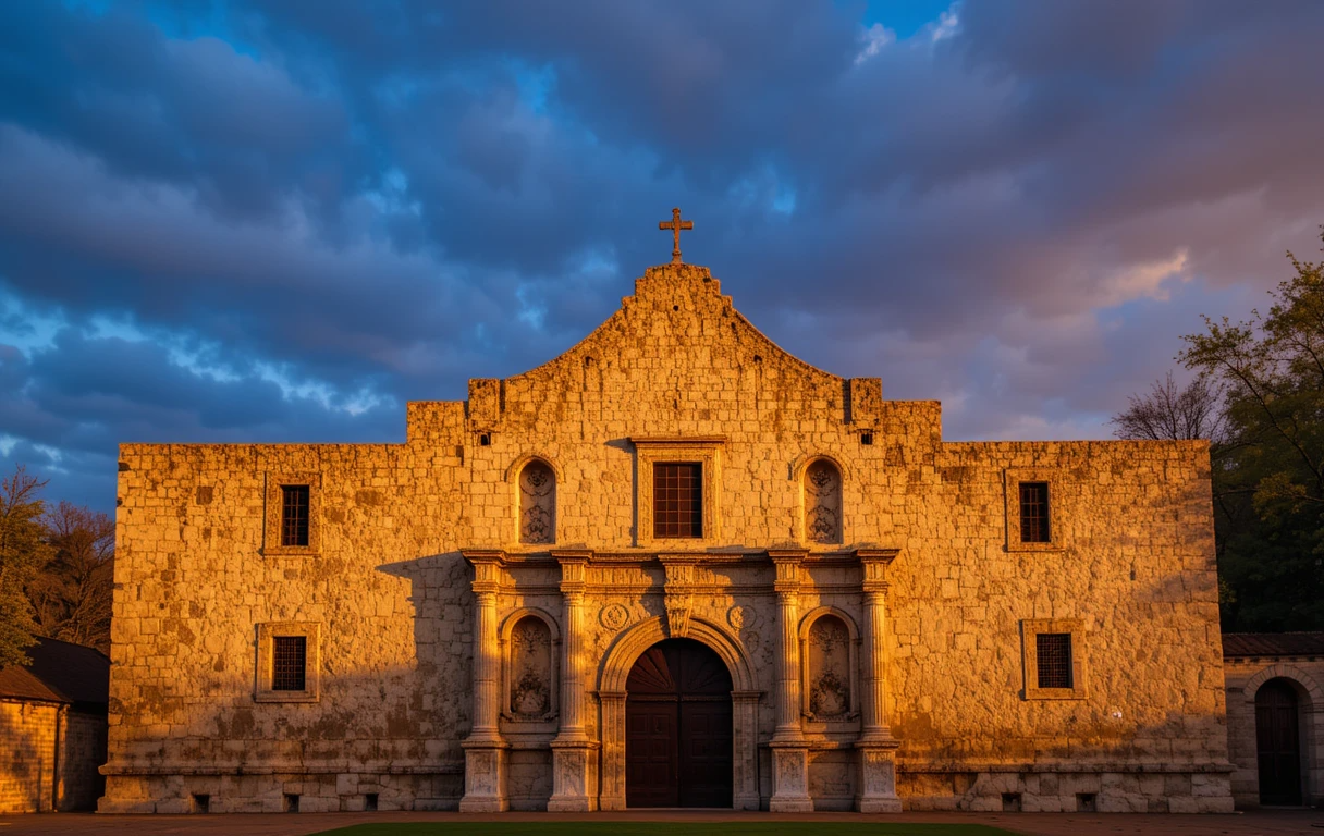 Historic Mission Church at Dusk My Store