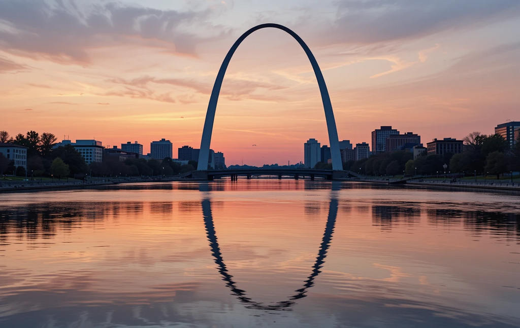 Gateway Arch Sunset Reflection My Store