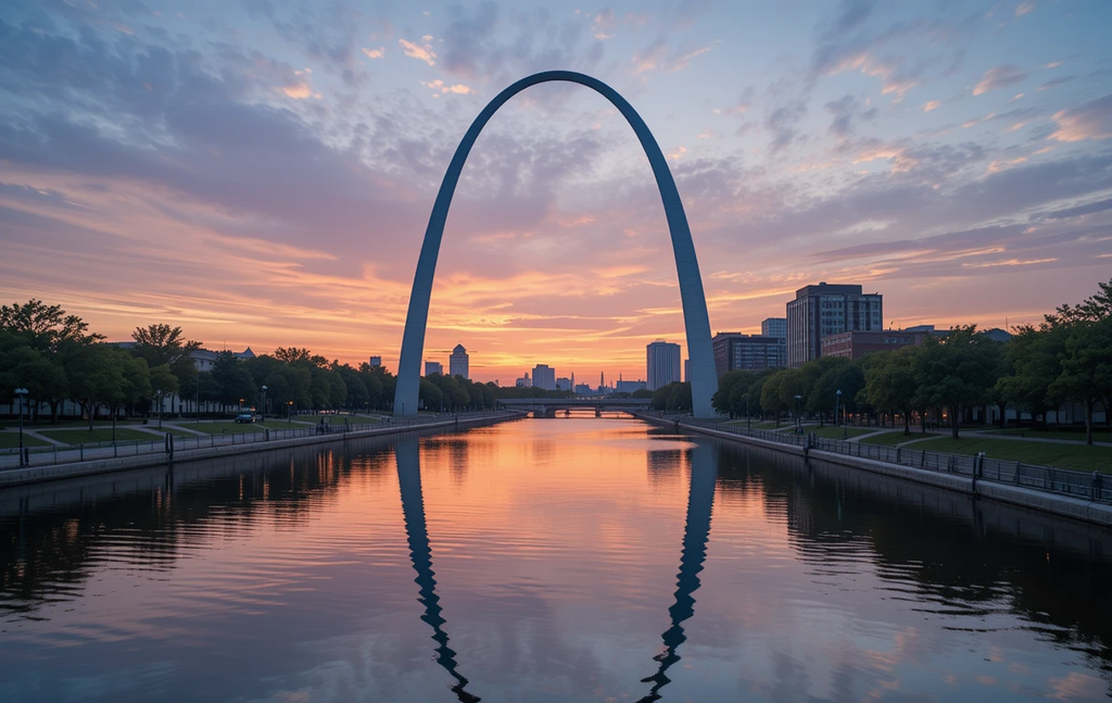Gateway Arch Sunset Reflection My Store