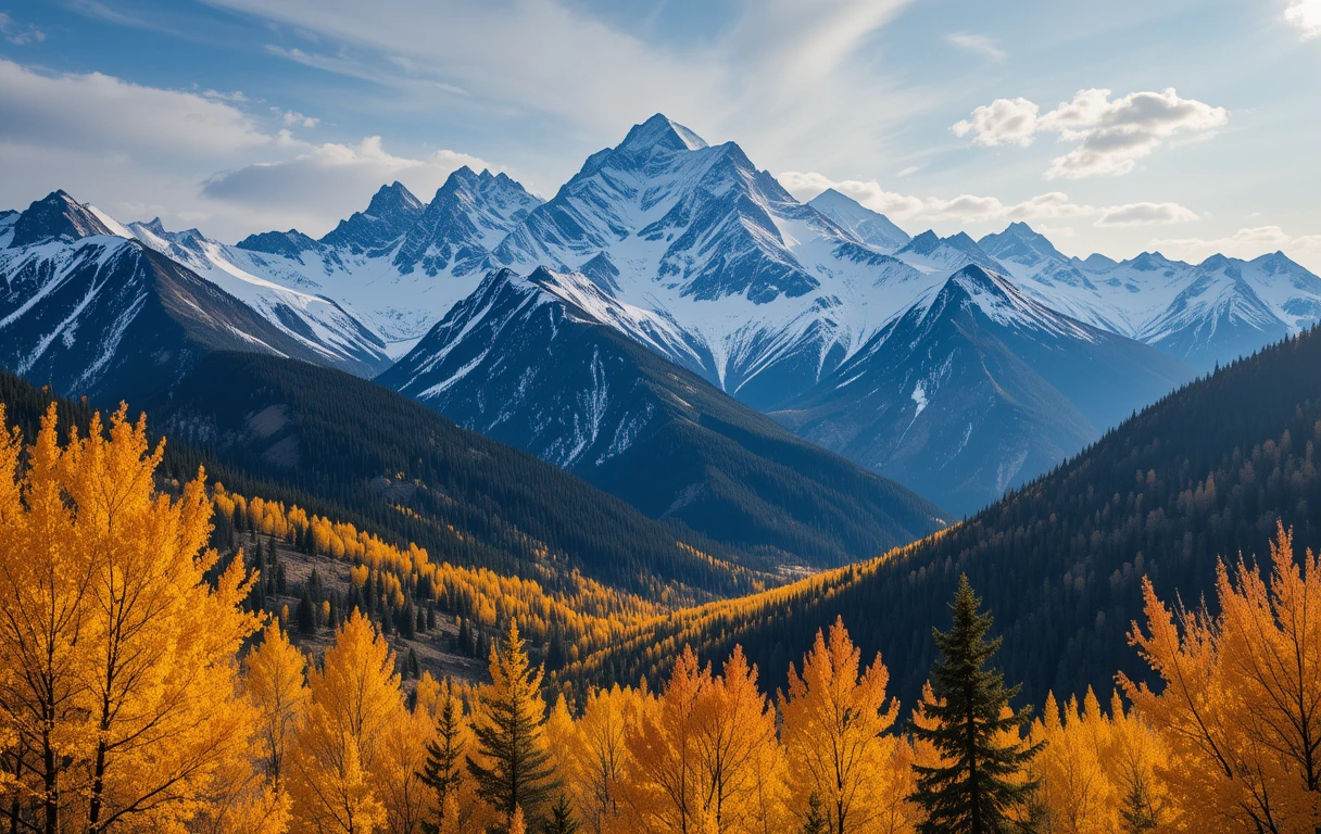 Snow-Capped Rocky Mountain Autumn My Store