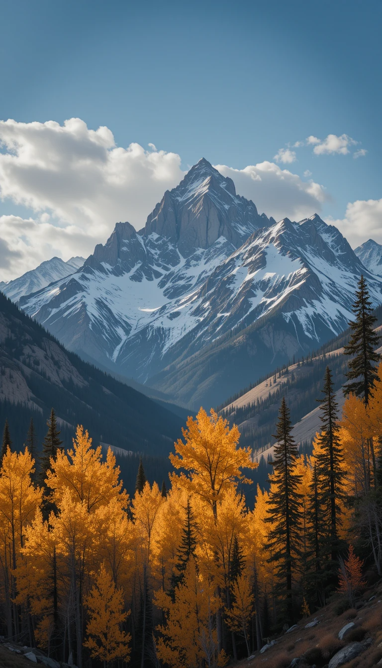 Snow-Capped Rocky Mountain Autumn My Store