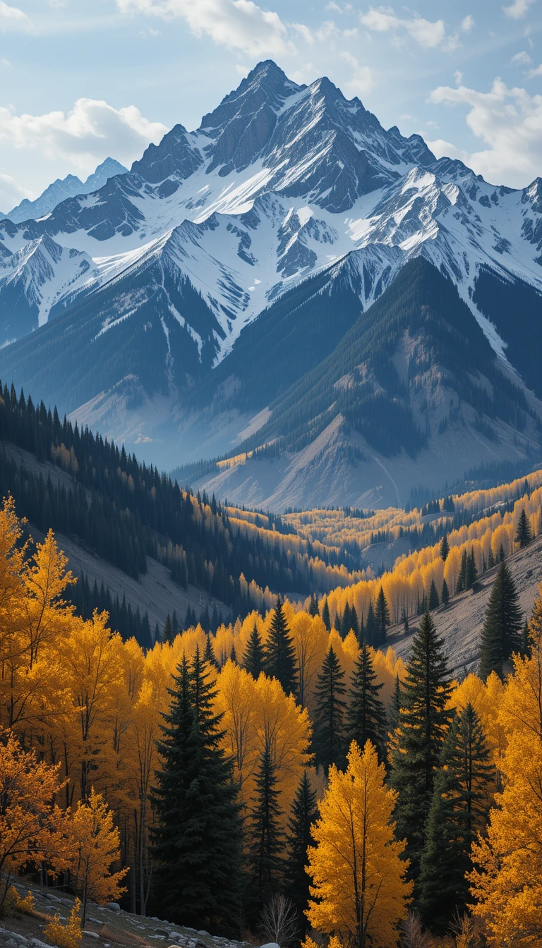 Snow-Capped Rocky Mountain Autumn My Store