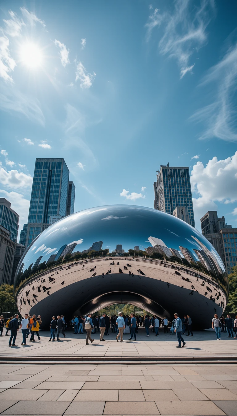 Chicago Bean Cloud Gate Sculpture - Mirror Reflections Skyline My Store