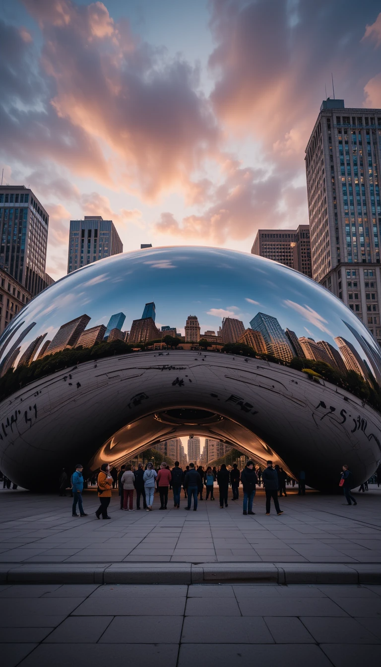 Chicago Bean Cloud Gate Sculpture - Mirror Reflections Skyline My Store