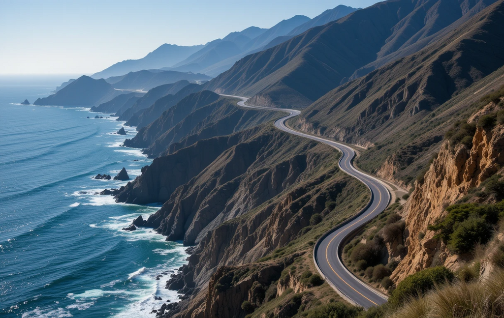 Big Sur Pacific Coast Highway - Ocean Cliff Road Curve My Store