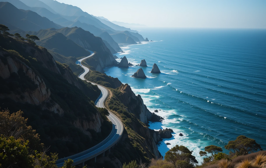 Big Sur Pacific Coast Highway - Ocean Cliff Road Curve My Store