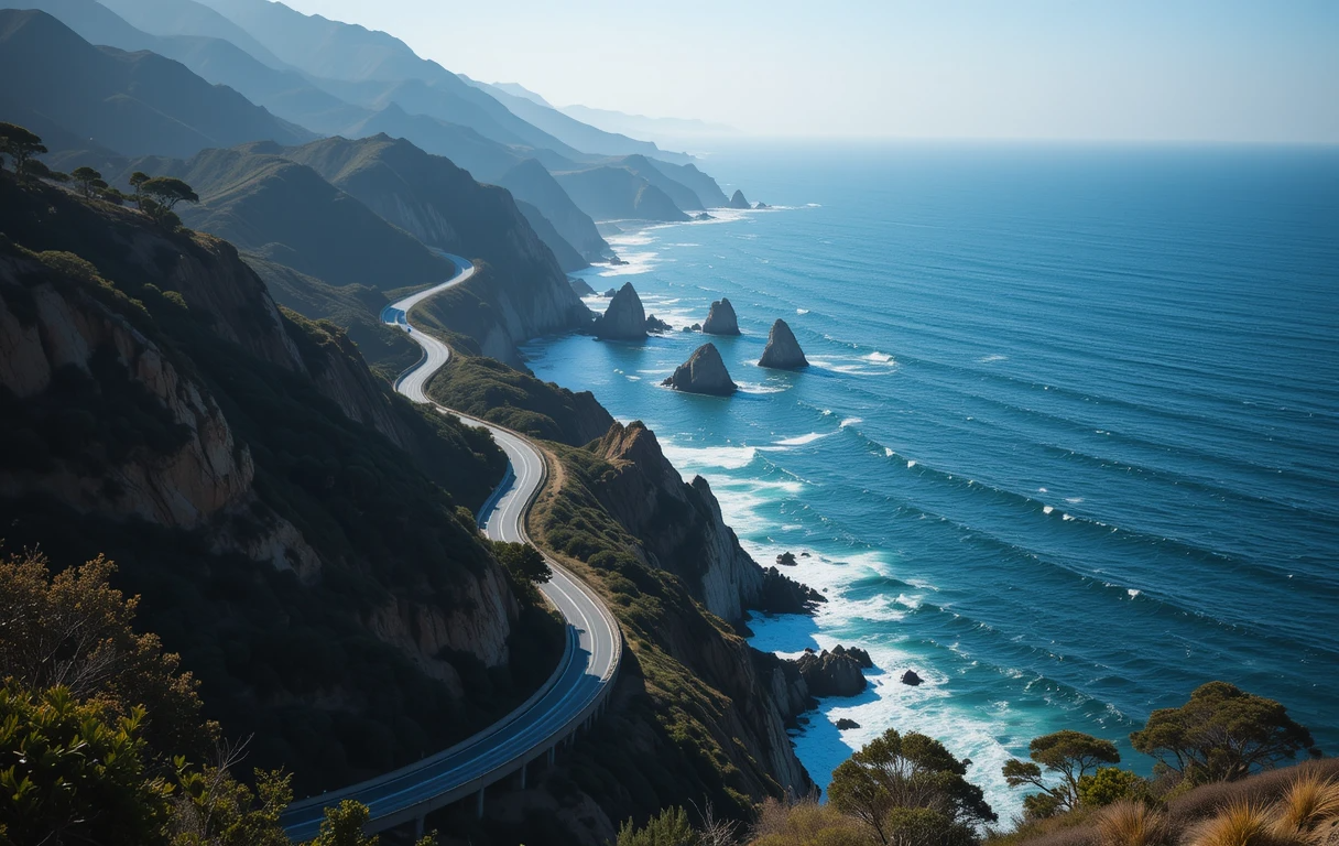 Big Sur Pacific Coast Highway - Ocean Cliff Road Curve My Store