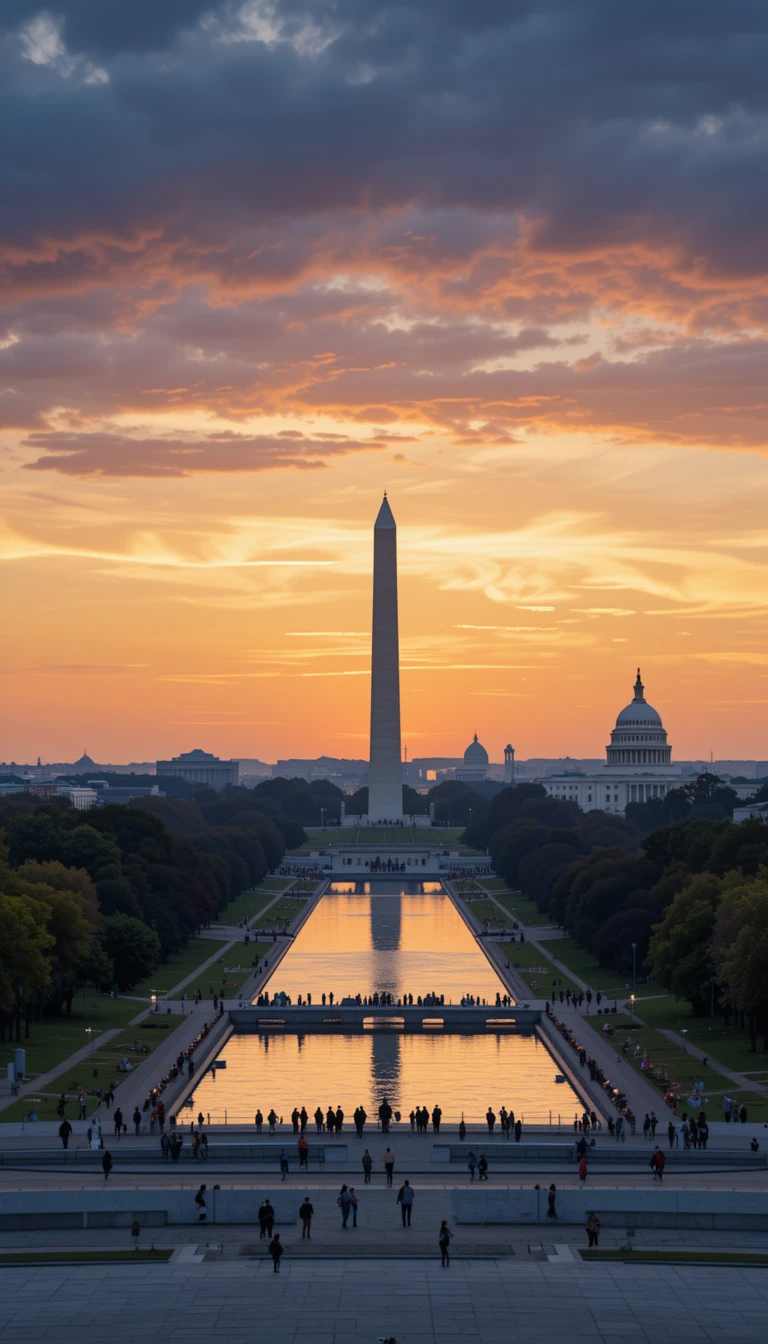 Washington DC Sunset Monument - Washington Monument Mall My Store