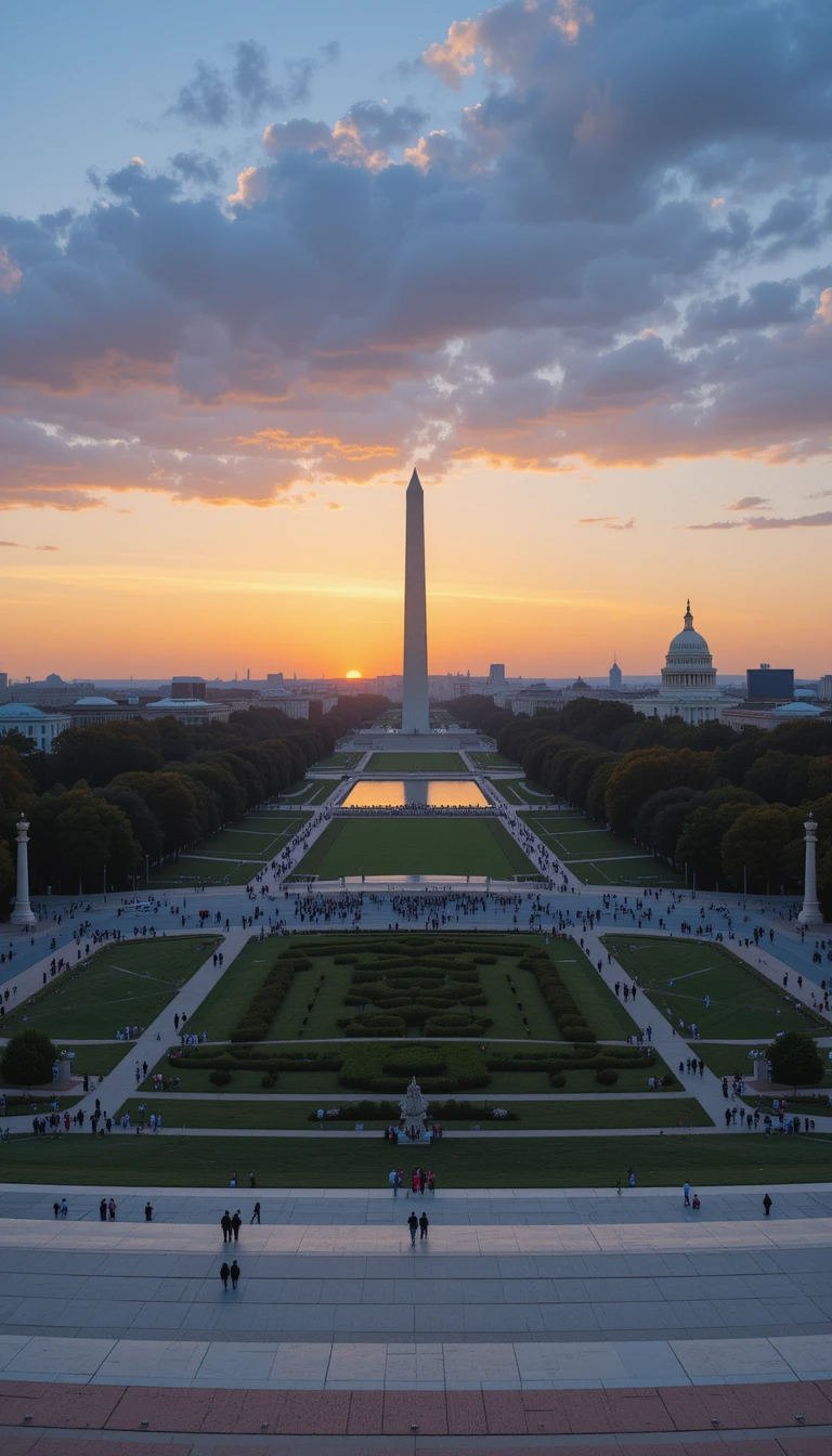 Washington DC Sunset Monument - Washington Monument Mall My Store