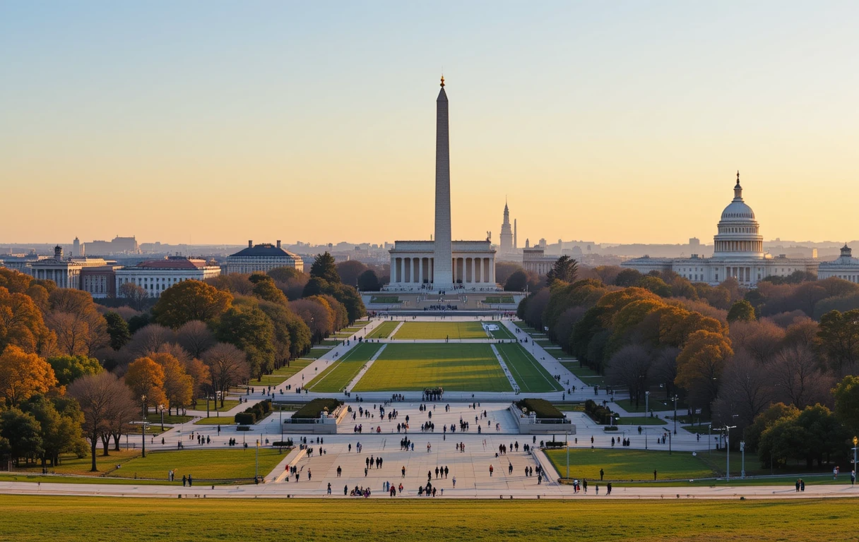 Washington DC Sunset Monument - Washington Monument Mall My Store