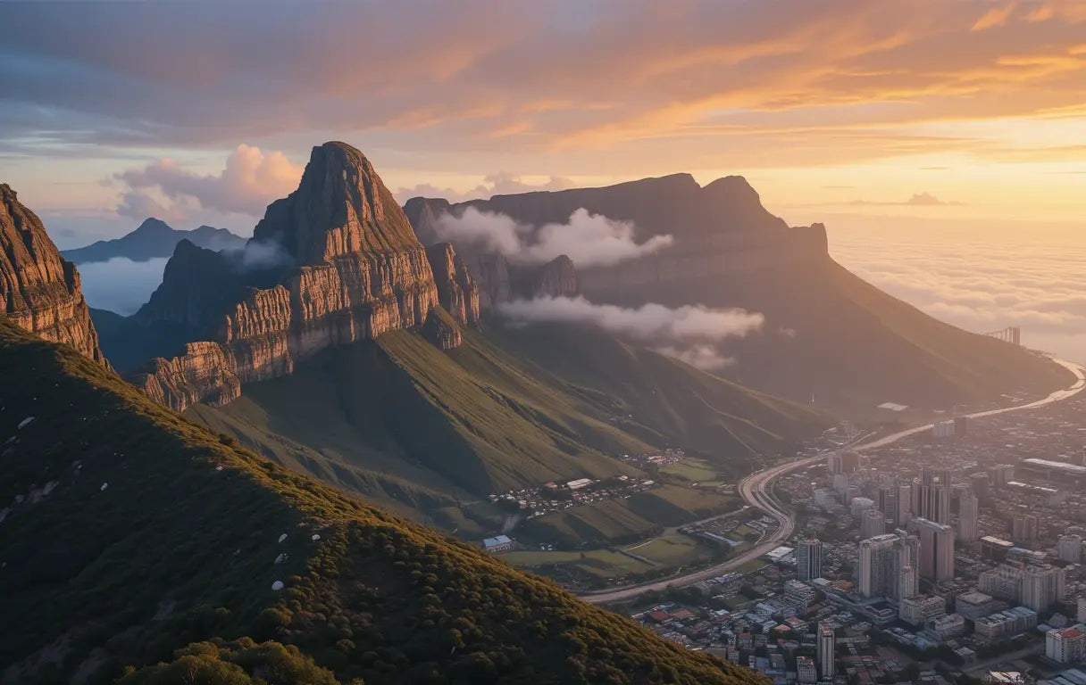 Sunset Glow Over Rugged Mountains Art Print My Store