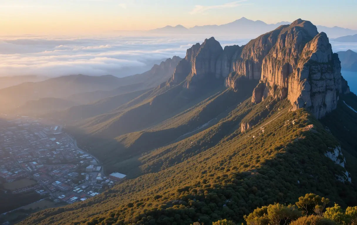 Sunset Glow Over Rugged Mountains Art Print My Store