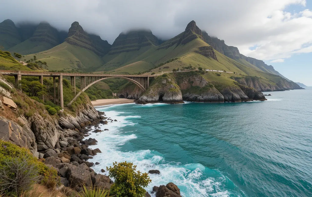 Title: Coastal Cliff Bridge Wall Art Print My Store