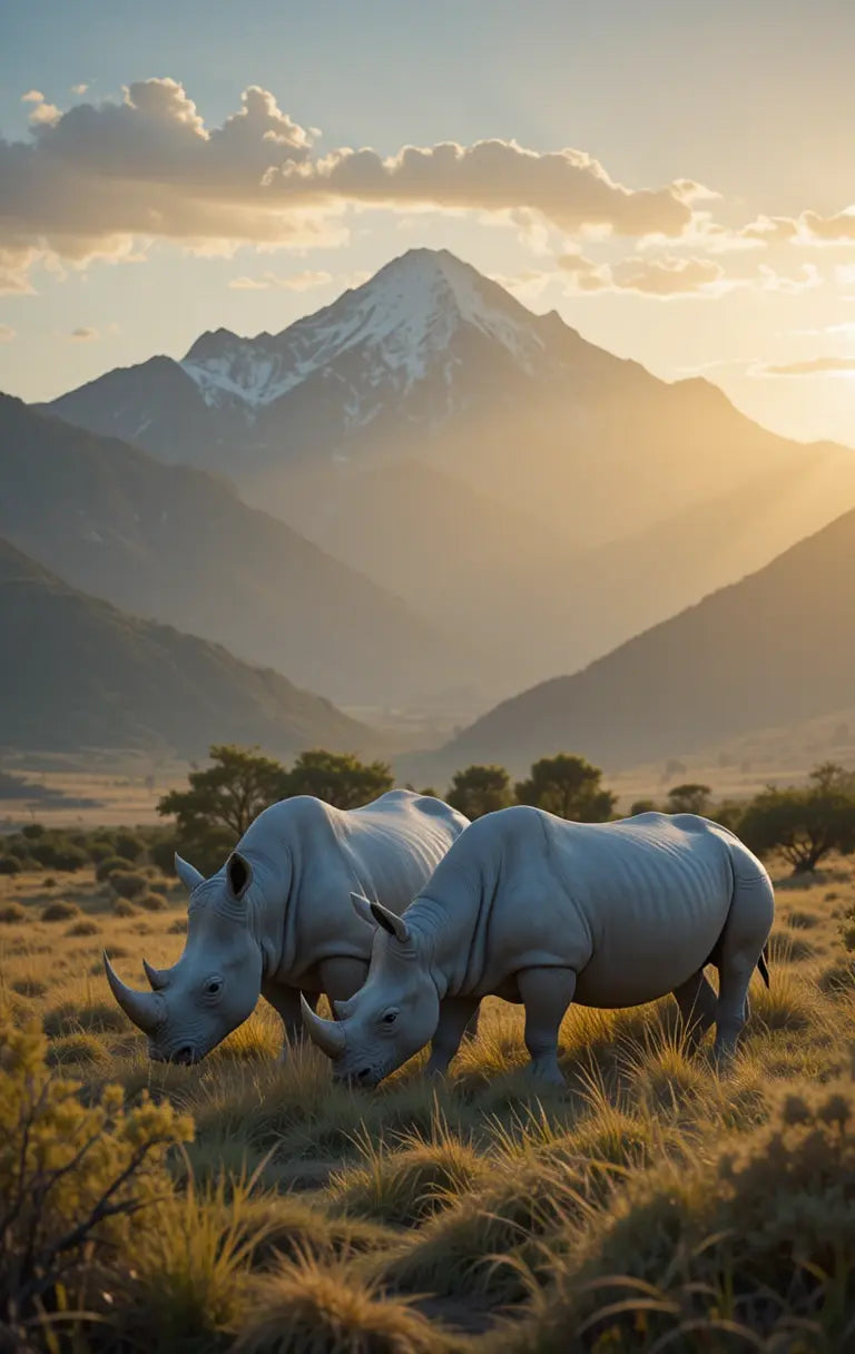 Rhino Duo Sunset Wall Art My Store