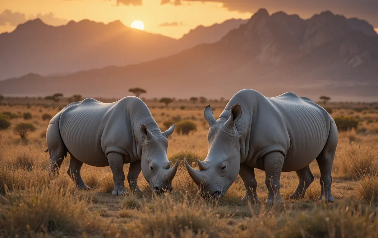 Rhino Duo Sunset Wall Art My Store