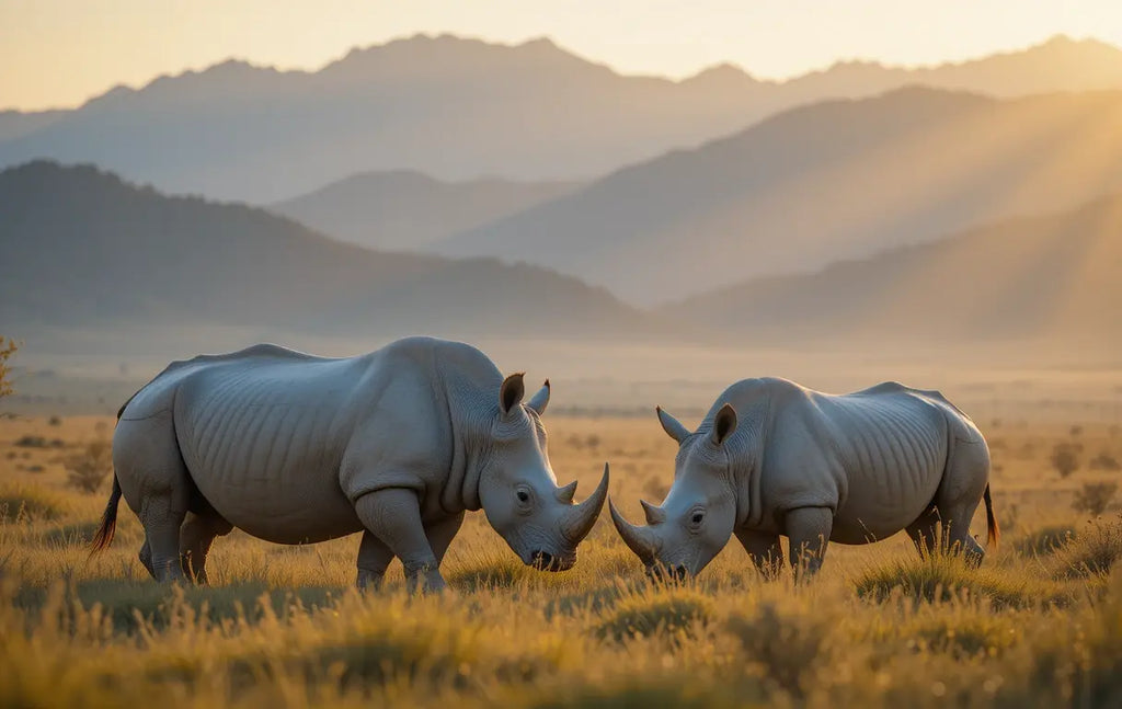 Rhino Duo Sunset Wall Art My Store