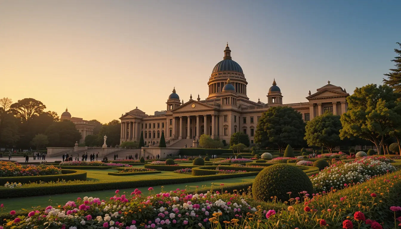 Palace Sunrise Art Print - Elegant Garden Decor My Store