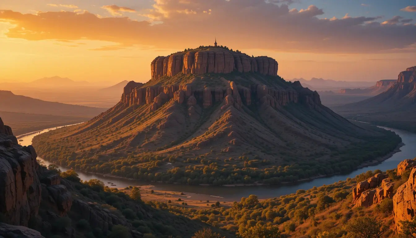Golden Sunset Mesa River Wall Art My Store