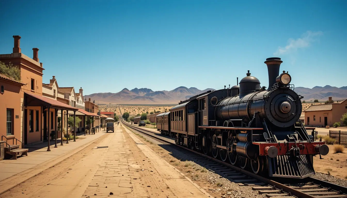 Steam Train in Old West Town My Store