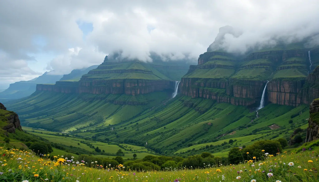 Misty Waterfall Valley My Store