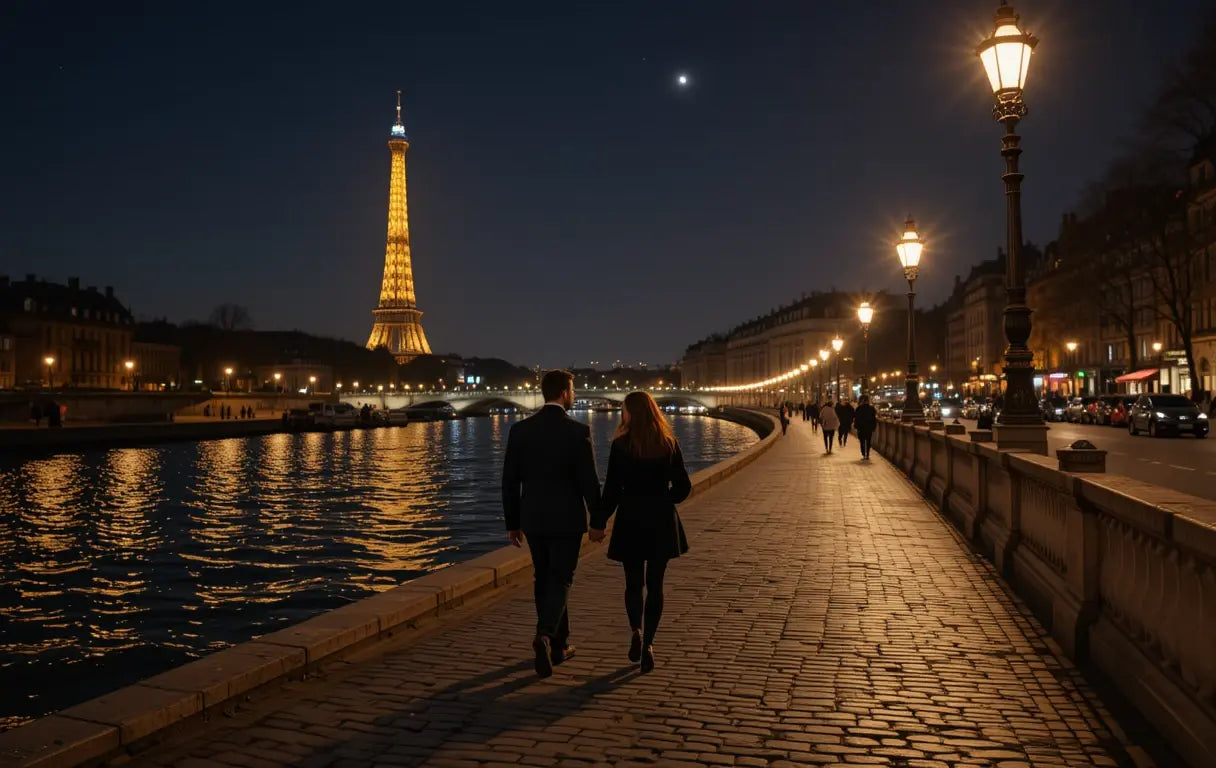 Paris Night Stroll Art Print My Store