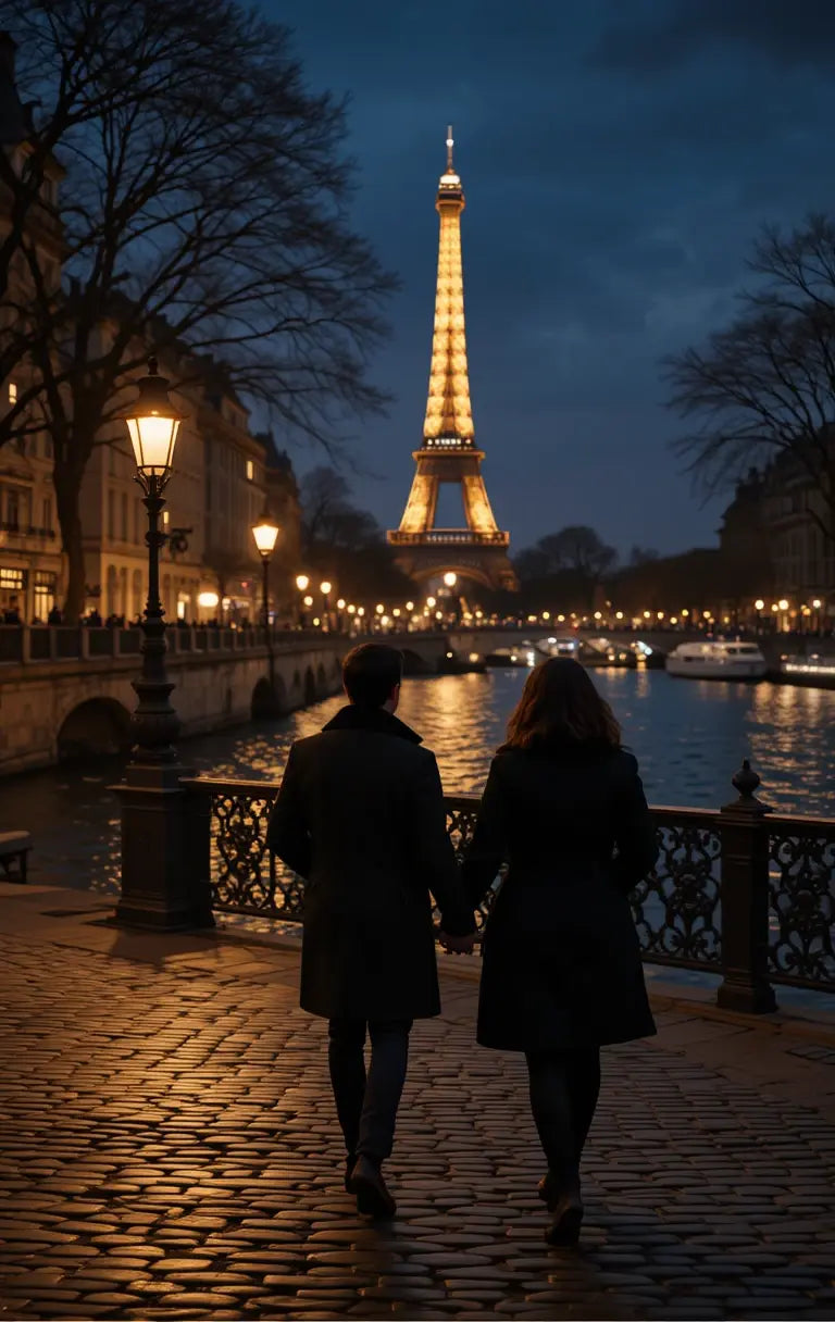 Paris Night Stroll Art Print My Store
