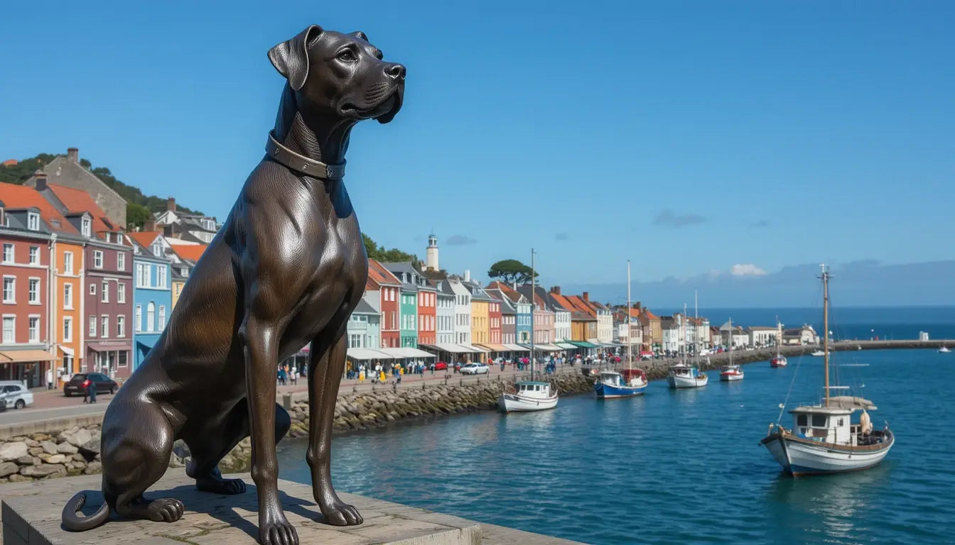 Harbor Dog Statue Art Print - Coastal Village Decor My Store