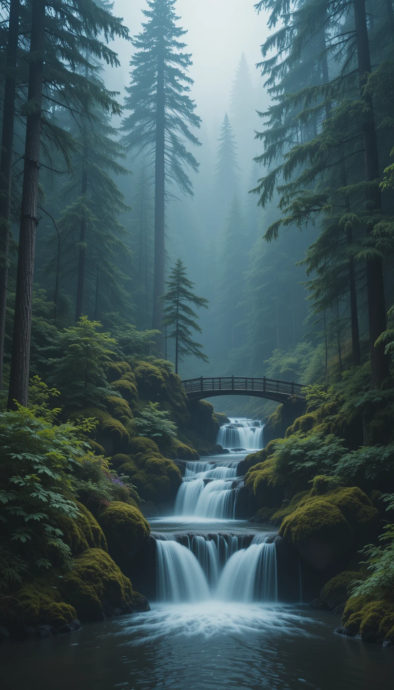 Misty River Forest Scene Print My Store