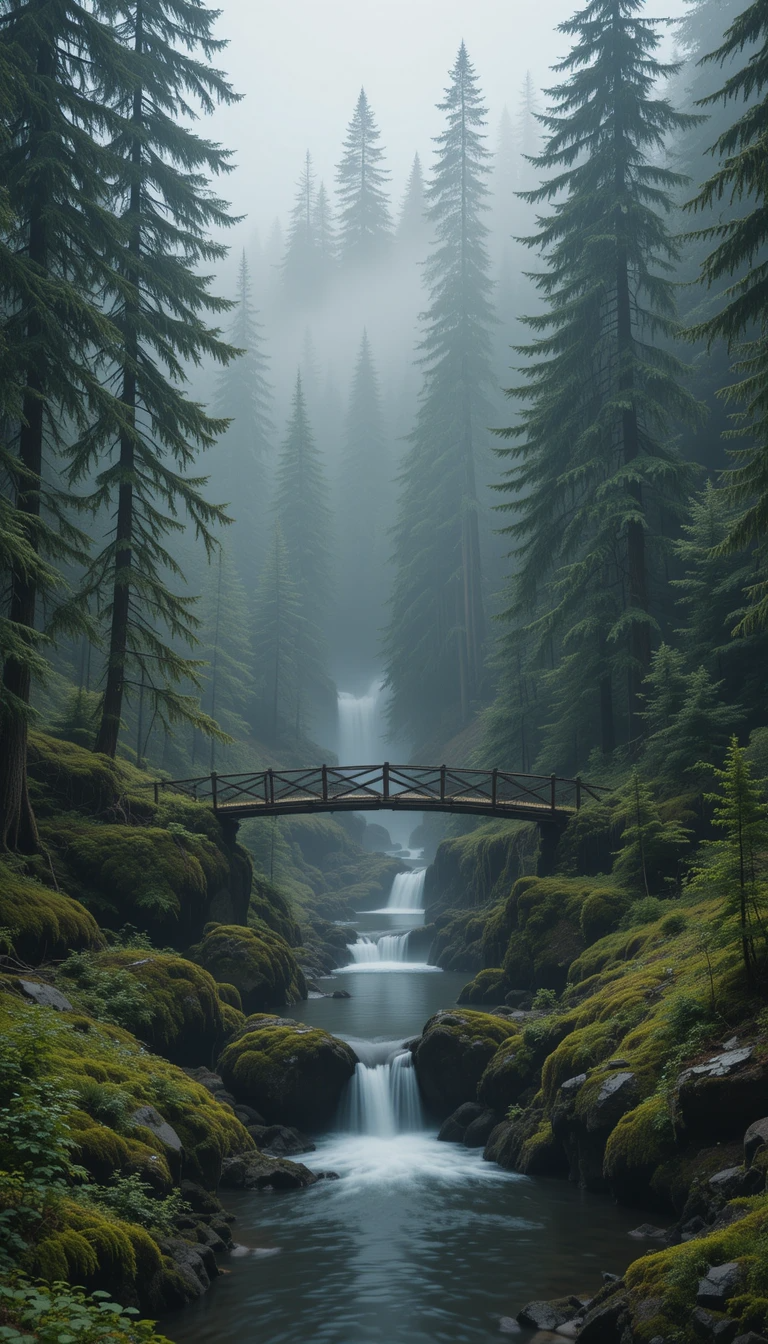 Misty River Forest Scene Print My Store