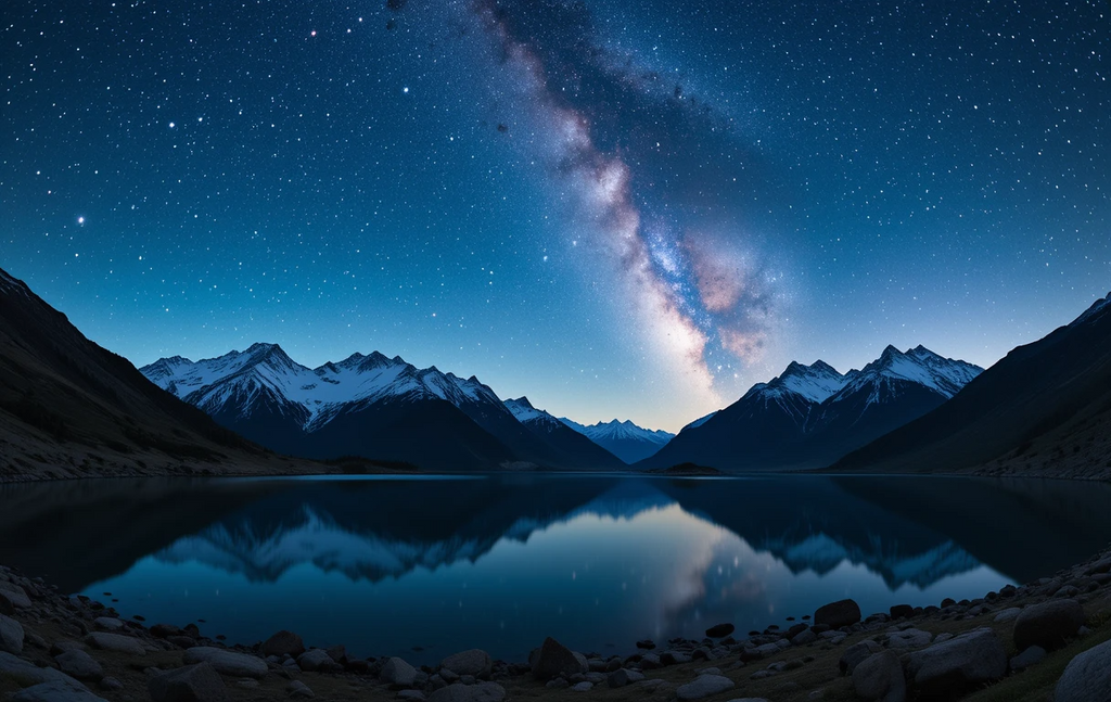 Milky Way Mountain Reflection Print My Store