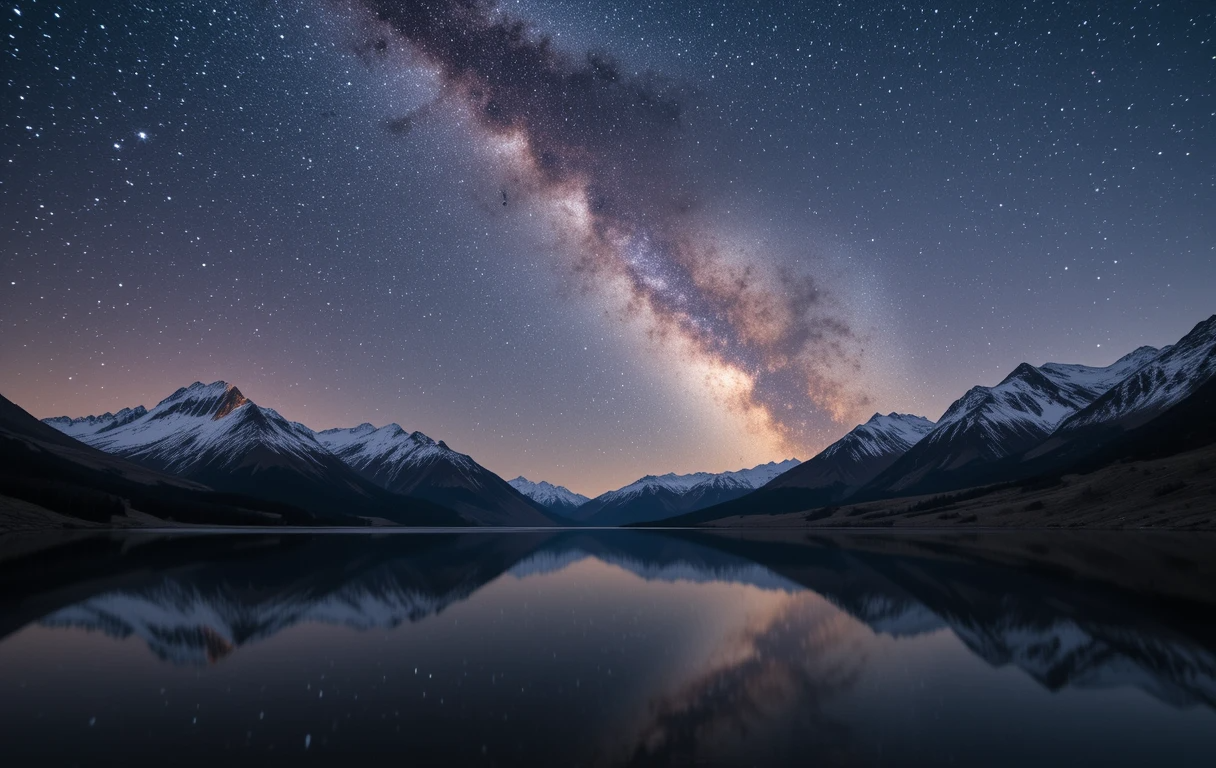 Milky Way Mountain Reflection Print My Store